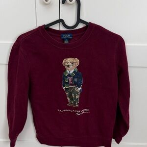 Ralph Lauren Burgundy Sweatshirt with Polo Bear